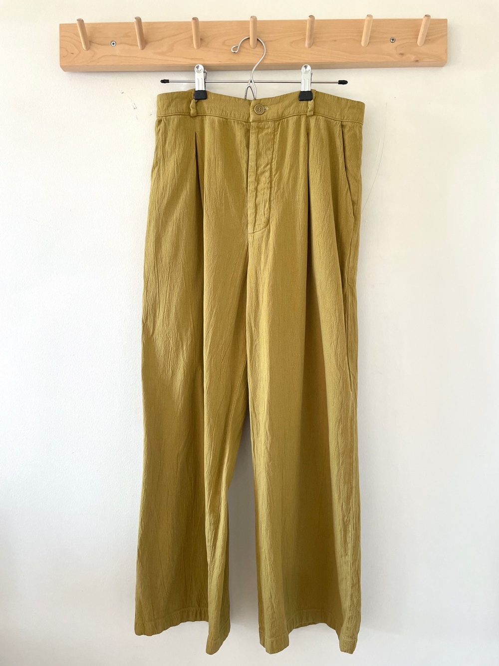 Lacausa Relaxed Wide Leg Trouser Pant Crop Size 6 - Mustard